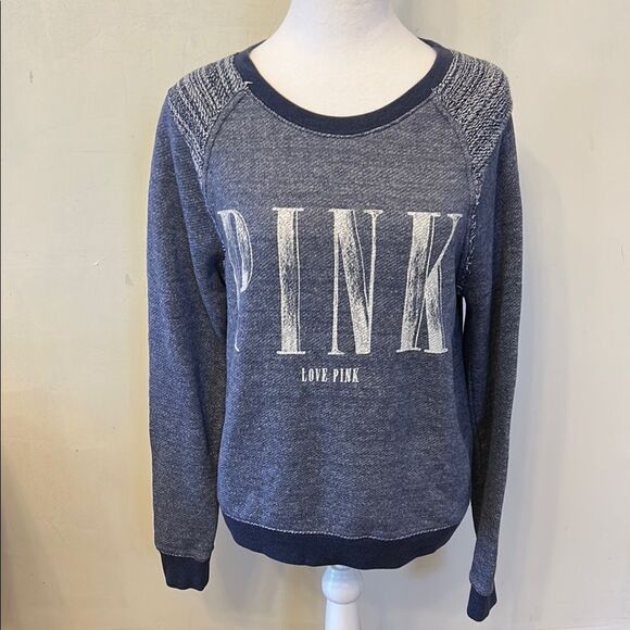 PINK Victoria's Secret Tops - PINK Victoria's Secret Women's Blue Sweatshirt  Size S EUC